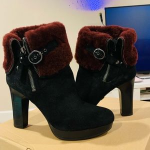 UGG Suede Platform Ankle Booties